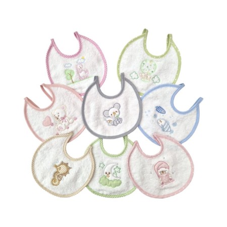BAVOIR ROND BRODÉ 20X20CM – 12 unités