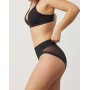 Medium compression tulle fabric shaper panties in black
