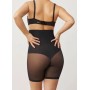 High-waisted belly-reducing belt in tulle fabric with medium compression in black