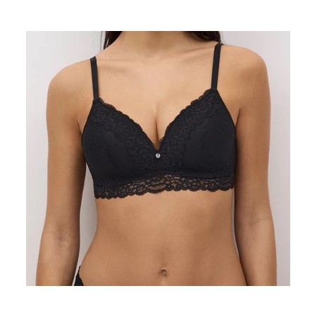 Soutien-gorge rembourré sans armatures en dentelle rose