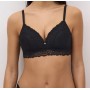 Soutien-gorge rembourré sans armatures en dentelle rose