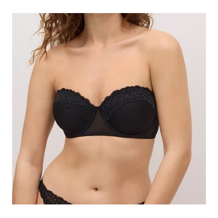Black Lace Multi-Way Bustier Bra