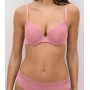 Pink push-up bra with lace detail