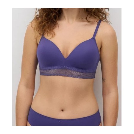 Soutien-gorge rembourré sans armatures détail dentelle