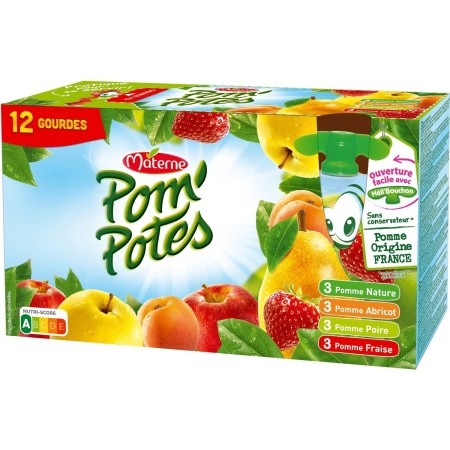 Assorted Compotes in Pouches 12x90g - POM' POTES