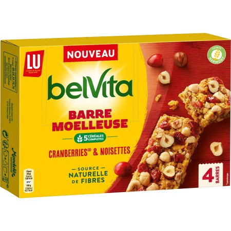 Biscuits barres moelleuses aux fruits rouges -160g- BELVITA