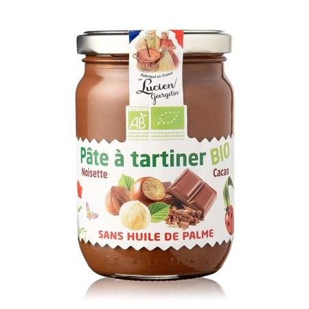 Organic Hazelnut and Cocoa Spread 280g - Lucien Georgelin