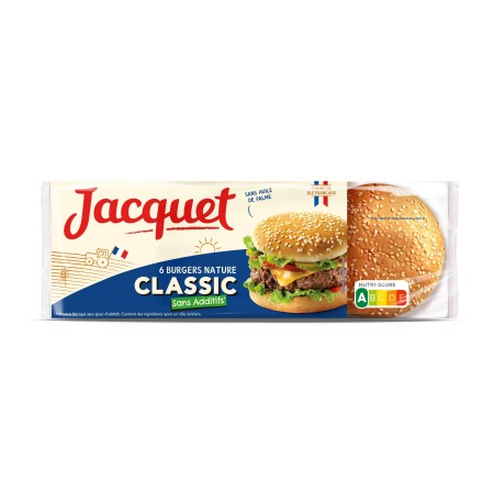 Classic Plain Burger No Added Sugar, x6 350g - - THE GOLDEN RANGE