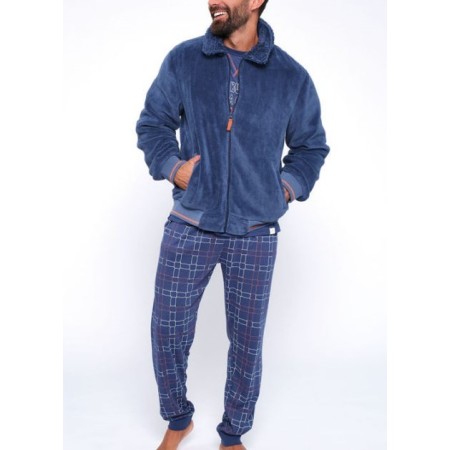 SHORT MEN'S BATHROBE MUYDEMI CORAL ZIPPER
