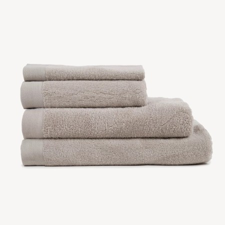 Serviette de bain en éponge double 400 g, gris perle