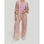 Flowing pants and Kimono with soft finishes. Soft finish fabric. Printed design.