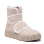 Faux suede velcro boot with fur
