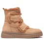Faux suede velcro boot with fur