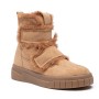 Faux suede velcro boot with fur