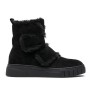 Faux suede velcro boot with fur
