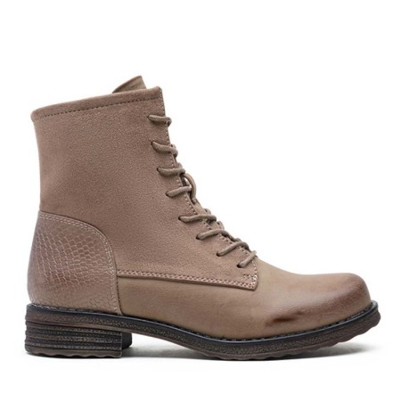 Ankle boot in mixed materials For autumn and winter with lace