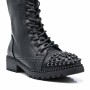 Bottines fourrées, Semelle de qualité entouré de perles, Découpe V, perles sur lanière
