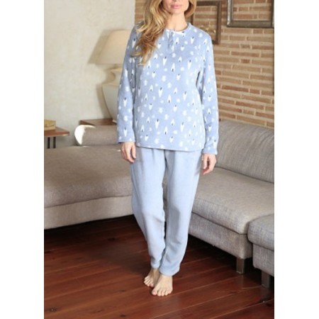 PYJAMA D'HIVER FEMME BLANC CORALINA HERNADEZ