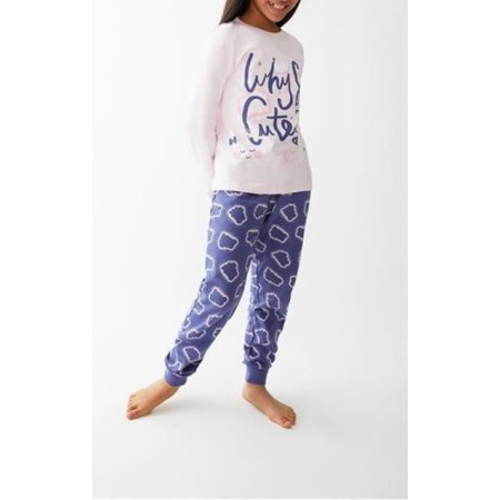GIRL'S WINTER INTERLOCK DRAWSTRING PAJAMAS