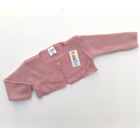 Short spring/summer knitted jacket with button front