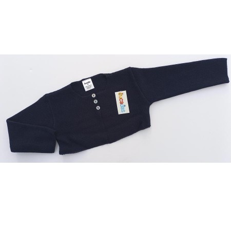 Short spring/summer knitted jacket with button front