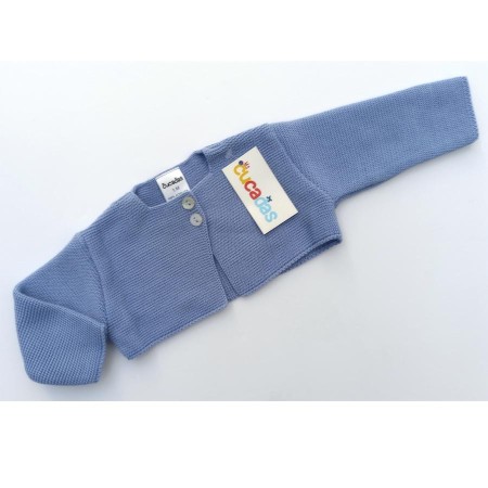 Short spring/summer knitted jacket with button front