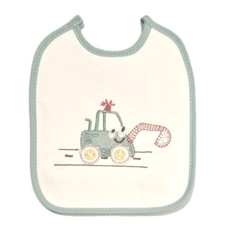 BABY BIB EMBROIDERED TIE SHEATH 18×20 CM MES MIGNONS