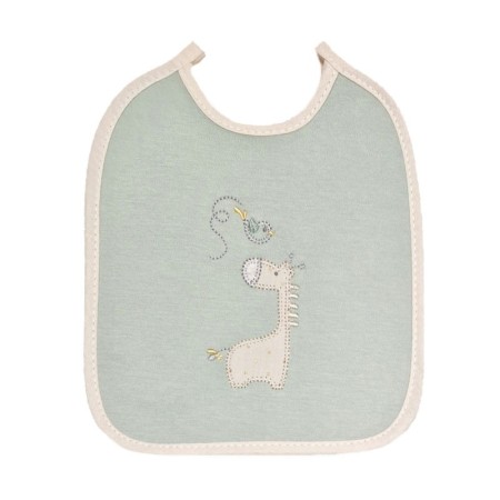 BABY BIB WITH EMBROIDERED GIRAFFE 18×20 CM MY CUTE ONES