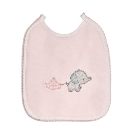 BAVOIR BÉBÉ AVEC CRAVATE ÉLÉPHANT BRODÉE 18×20 CM MY CUTE ONES